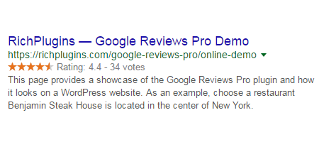 Google reviews pro rich snippets 1
