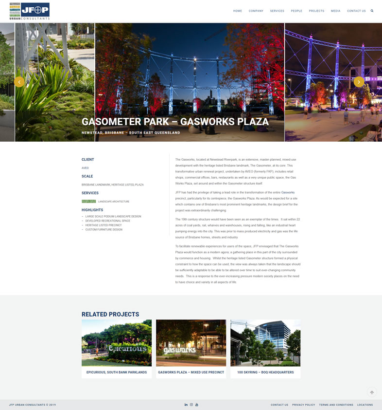 Jfp's website design of a project page